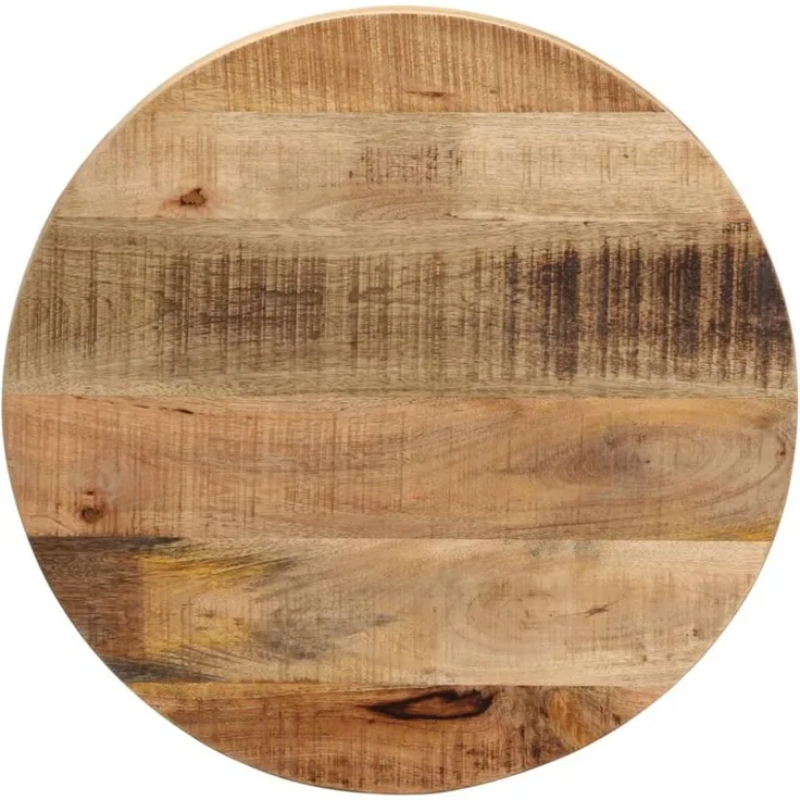 vidaXL Tischplatte Ø 60x1,5 cm Rund Raues Massives Mangoholz 370006