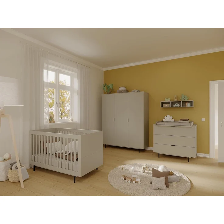 Germania Kleiderschrank 7035-186 GW-Tomino, in Steingrau, gedämpfte Türen, mit Kleiderstange, 158 x 190 x 54 cm (BxHxT) – Bild 2