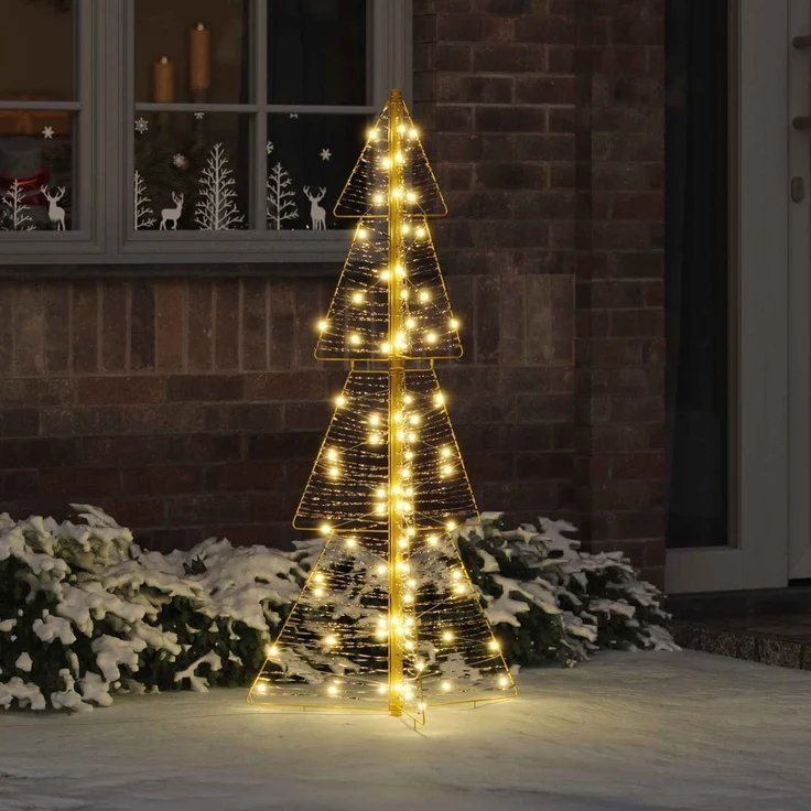 vidaXL Weihnachtsbaum Warmes Weiß 120 cm PET 100 LEDs 42019217 – Bild 1