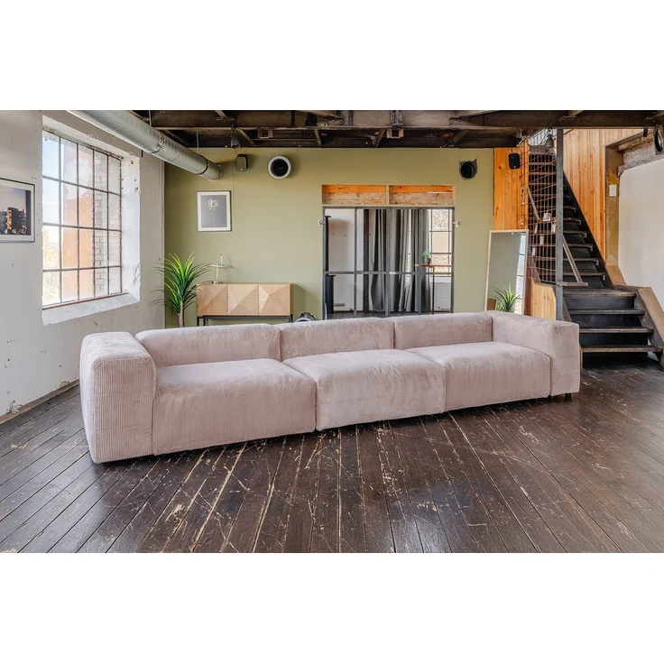 KAWOLA Sofa MIA Modulares Sofa 8-tlg. Cord taupe 72 x 120 x 418 cm – Bild 1
