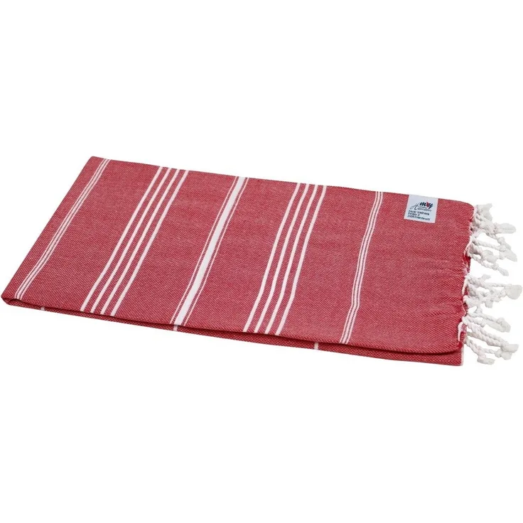 Hamamtuch Sultan rot mit weißen Streifen ca. 100x180 cm