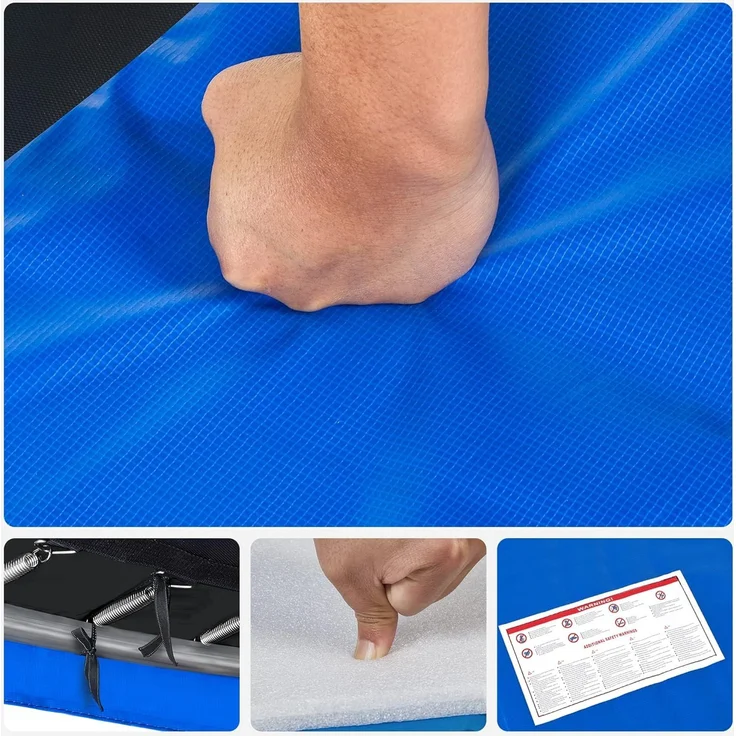 SONGMICS Trampolin Randabdeckung, 100% UV-beständig, Reißfest, PVC, Blau, 244,0 cm – Bild 8