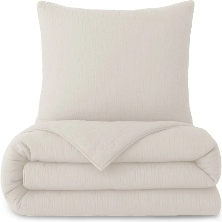 Laynenburg Bettwäsche Musselin aus 100% Baumwolle in 135x200 oder 155x220 cm, atmungsaktiv & bügelfrei – 2 lagig mit Reißverschluss & Haltebändern