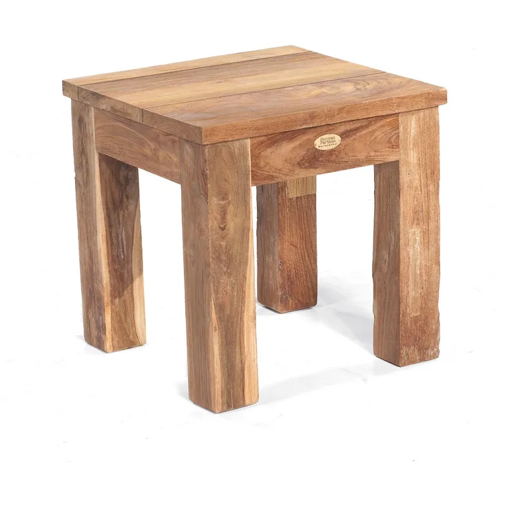 Sonnenpartner Hocker Charleston 45x45 cm Teakholz Old Teak Sitzhocker Fußhocker