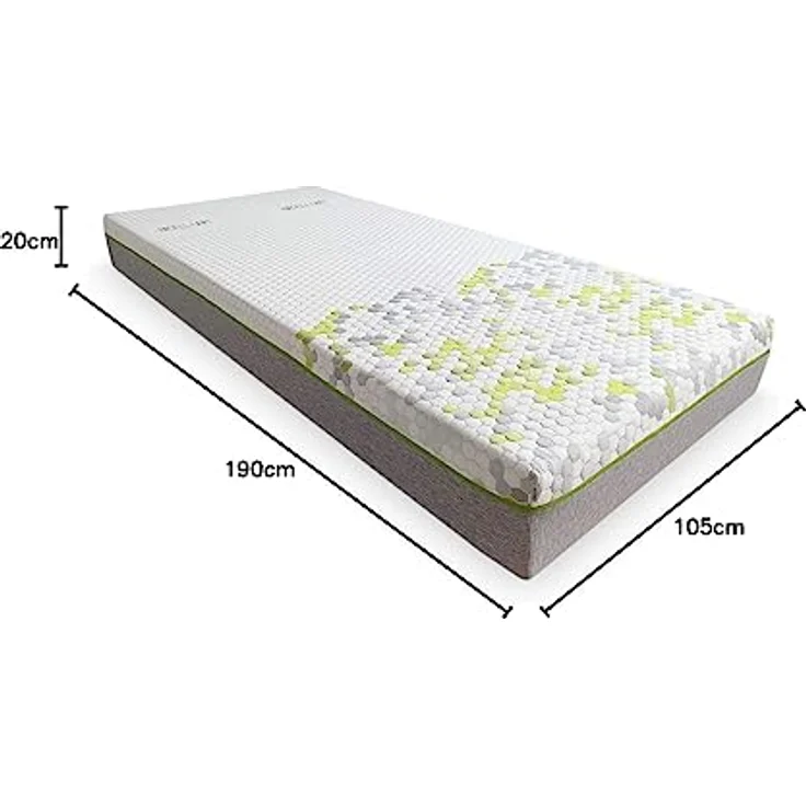 DUÉRMETE ONLINE Fisiocare One Celliant Viskoelastische Matratze, Anpassungsfähigkeit und Komfort, Reparatur (alle Maße), 105 x 190 cm – Bild 3