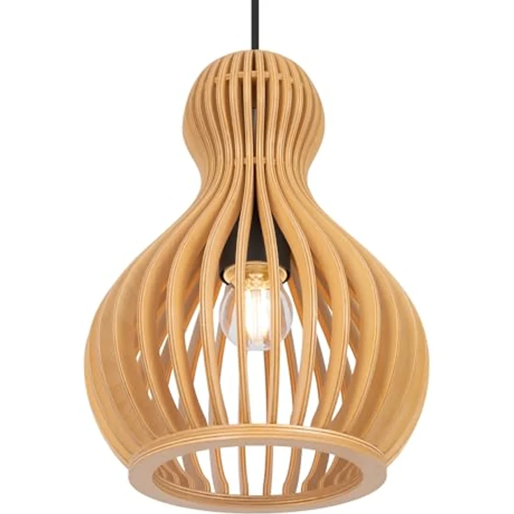 Maytoni Pendelleuchte Roots, Moderne 1 x E27 excl. in Schwarz/Holz/Metall, Energieeffizient bis 40W, für Küche, Wohnzimmer, Schlafzimmer, Esszimmer, Lobby – Bild 5