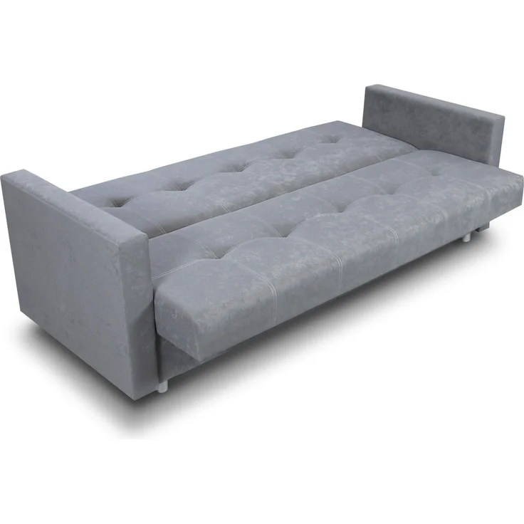 Schlafsofa Dave - Sofa mit Schlaffunktion und Bettkasten, Bett, Bettsofa, Schlafcouch (Grau (Suedine 06)) – Bild 2