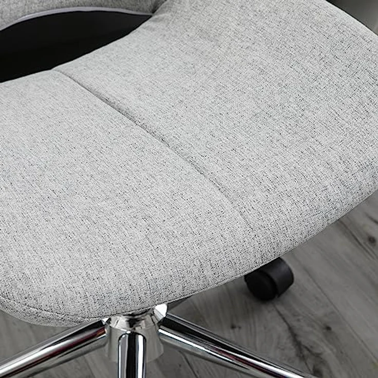 HOMCOM Bürostuhl, Hellgrau, Drehstuhl mit ergonomischer Polsterung und höhenverstellbarer Sitzhöhe 42-51,5 cm, 360° drehbar – Bild 9