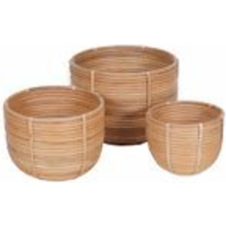 Rattan Korb Blumenkorb Cinta 3er Set – Bild 1