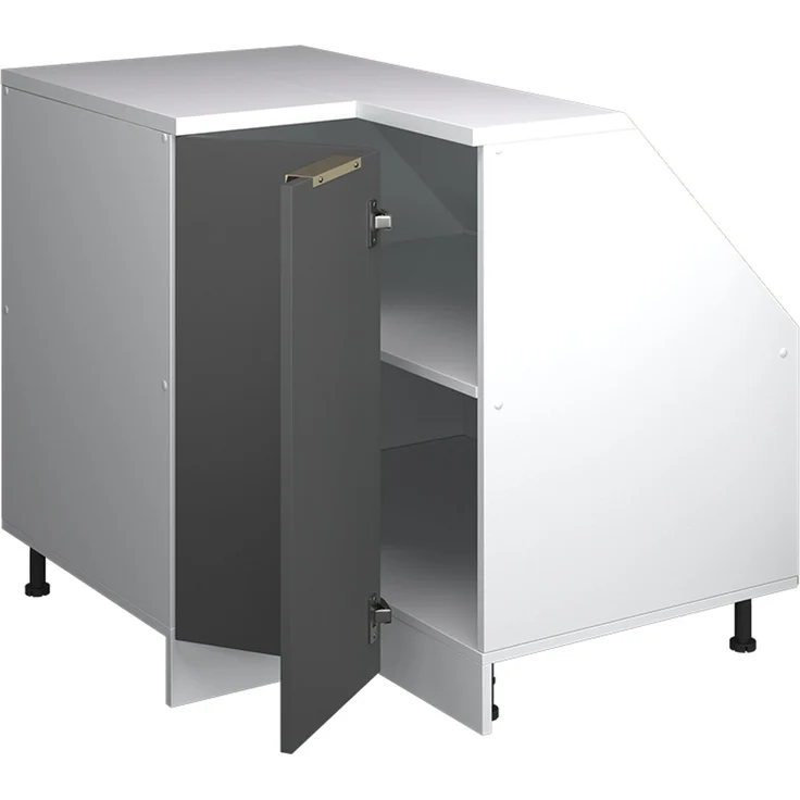 Eck-Küchenschrank für Dachschrägen R-Line Anthrazit-Gold 75.6 cm mit 1 Tür, Schrankkorpus 60 cm Tiefe Vicco – Bild 3