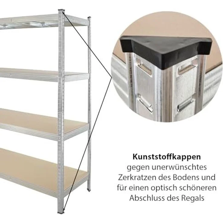 Schwerlastregal 180x160x60 cm Traglast 1000 kg Steckregal Lagerregal Kellerregal Werkstattregal – Bild 5