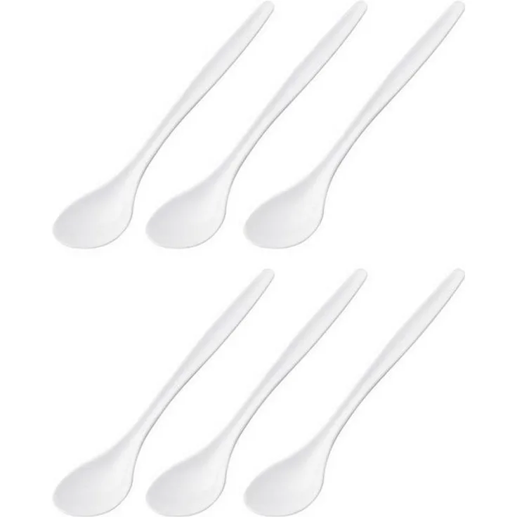 Westmark Eierlöffel, Kunststoff, 14,5 cm, wiederverwendbar, Mehrweg, weiß (6er Pack)