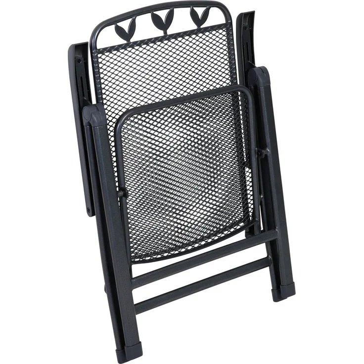 greemotion Klappstuhl Toulouse klappbar wetterfest verstellbar Gartenstuhl Balkonstuhl 58x108x64 cm eisengrau – Bild 10