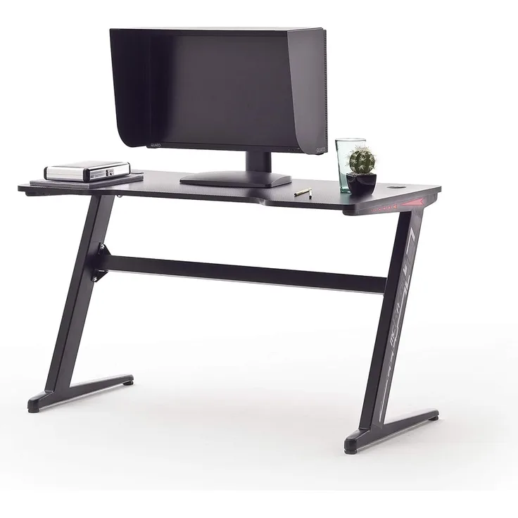 'mcRacing' Schreibtisch mit LED, Z-Gestell, schwarz, 120 x 73 x 60 cm