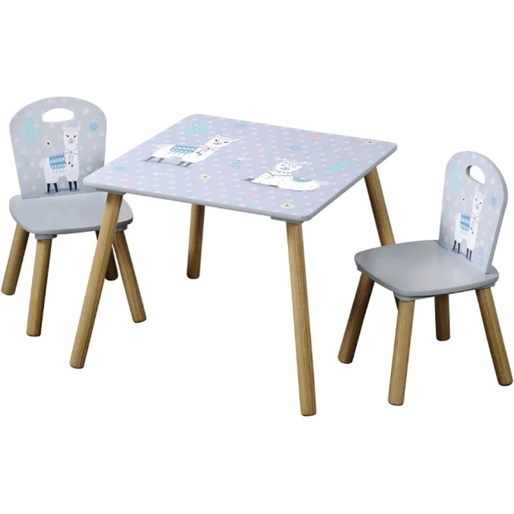 Kesper Kindertisch Set inkl. 2 Stühle, Faserplatte Alpaka Grau – Bild 1