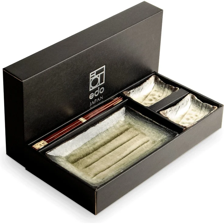 WestCraft Sushiteller SUSHI TELLER SET, Sushi Geschirr Set, Mehrteiliges Sushi-Set, (6 St), für 2 Personen Sushi-Teller, Schalen und Essstäbchen versch. Designs – Bild 2