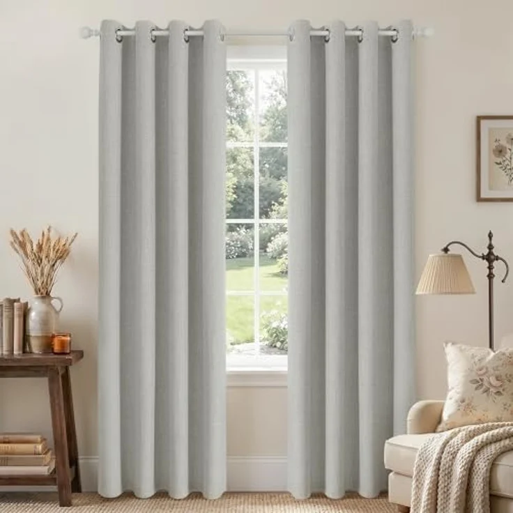 Joydeco Verdunkelungsvorhänge, 228 cm lang, 2 Paneele, Burgrot, Raumverdunkelungsvorhänge für Schlafzimmer, 100% verdunkelnde, strukturierte Thermovorhänge, Sichtschutz, 2 Paneele Set (B x L x L), – Bild 1