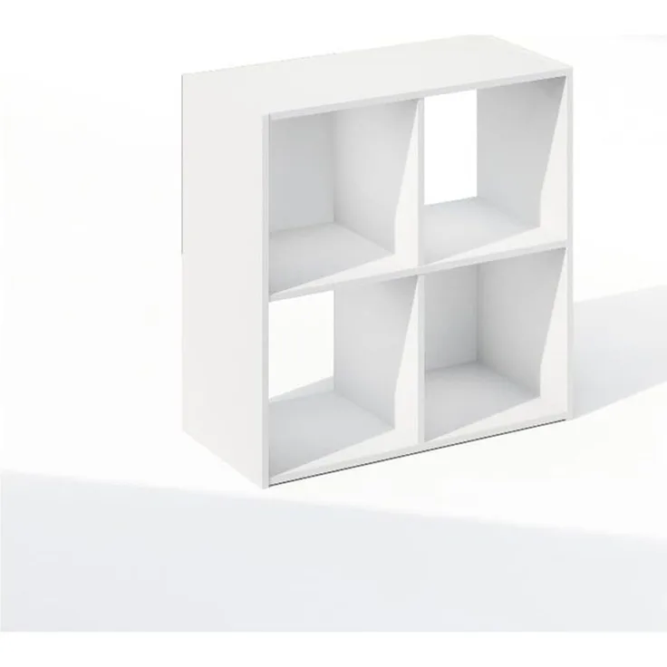 Furinno Pelli Kubischer Aufbewahrungsschrank, Bücherregal, 4 Würfel, Weiß