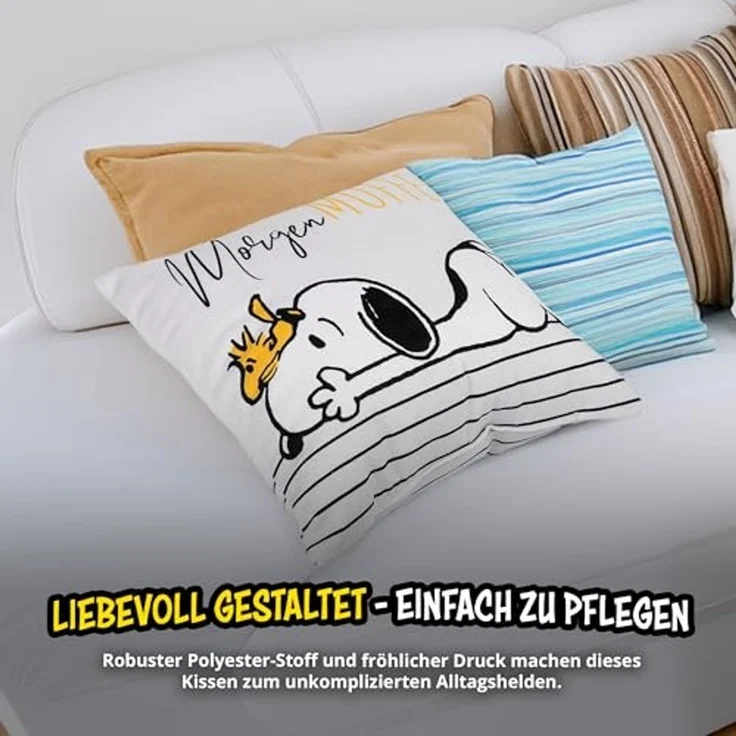 United Labels® Dekokissen Peanuts Snoopy - Morgenmuffel – Bild 5