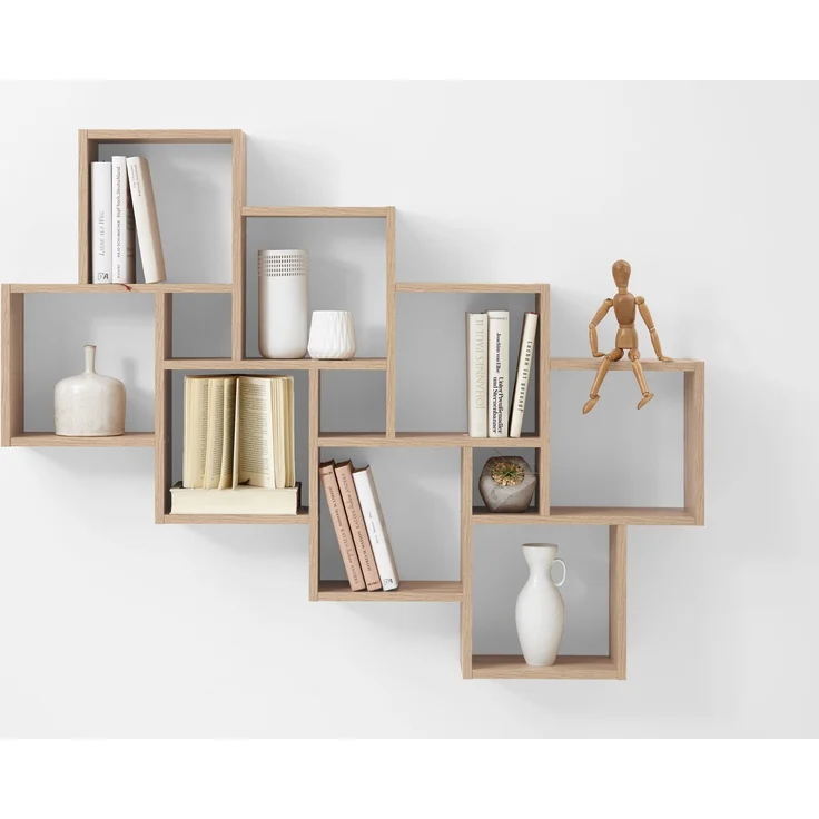 Wandregal >LAURIO 3< in Eiche Dekor - 94,5x120,8x15,7cm (BxHxT) – Bild 3