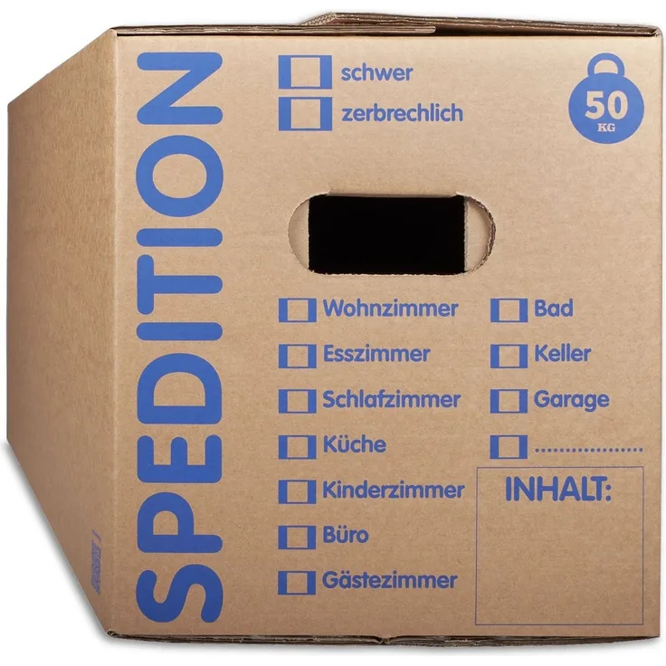 KK Verpackungen Aufbewahrungsbox (Spar-Set, 15 St, 15er-Set), Mehrweg-Umzugskisten 2-wellig Umzugskiste Speditionsqualität 50kg