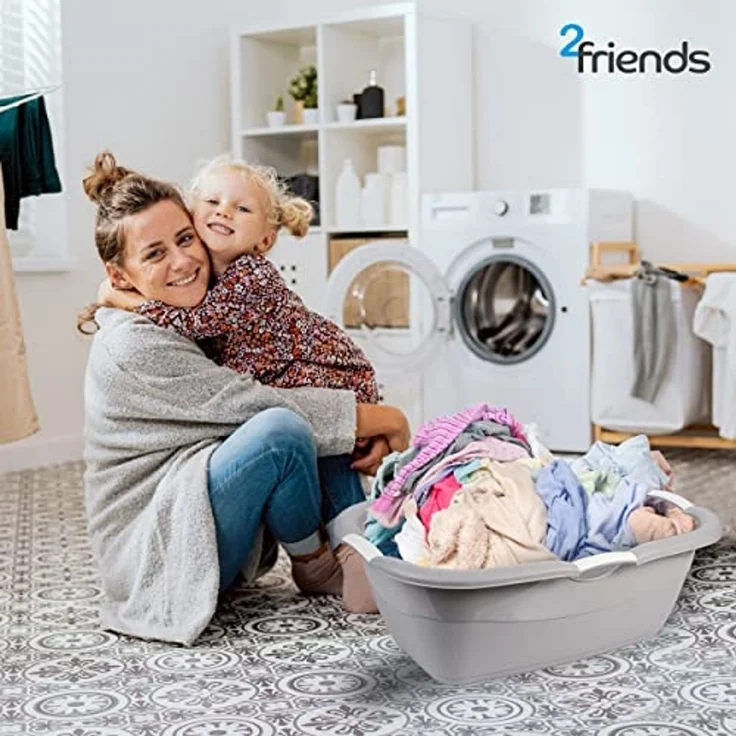 2friends Wäschewanne Premium Wäschekörbe ohne Löcher (3er Set 68x46x25 cm), Multifunktional für den Haushalt – Bild 6