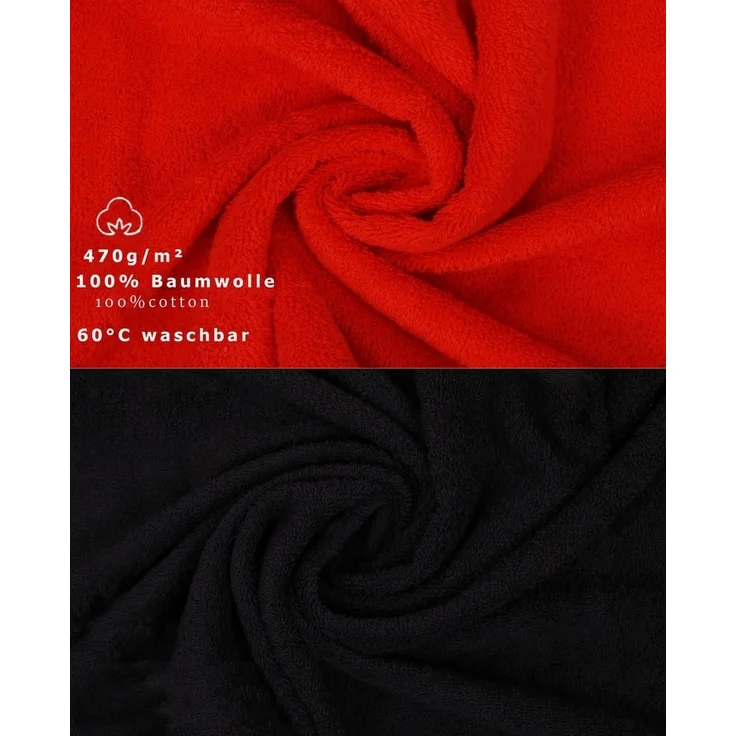 Betz Waschhandschuh 10 Stück Premium 16x21 cm Farbe rot und schwarz, (Set, 10-St) – Bild 2