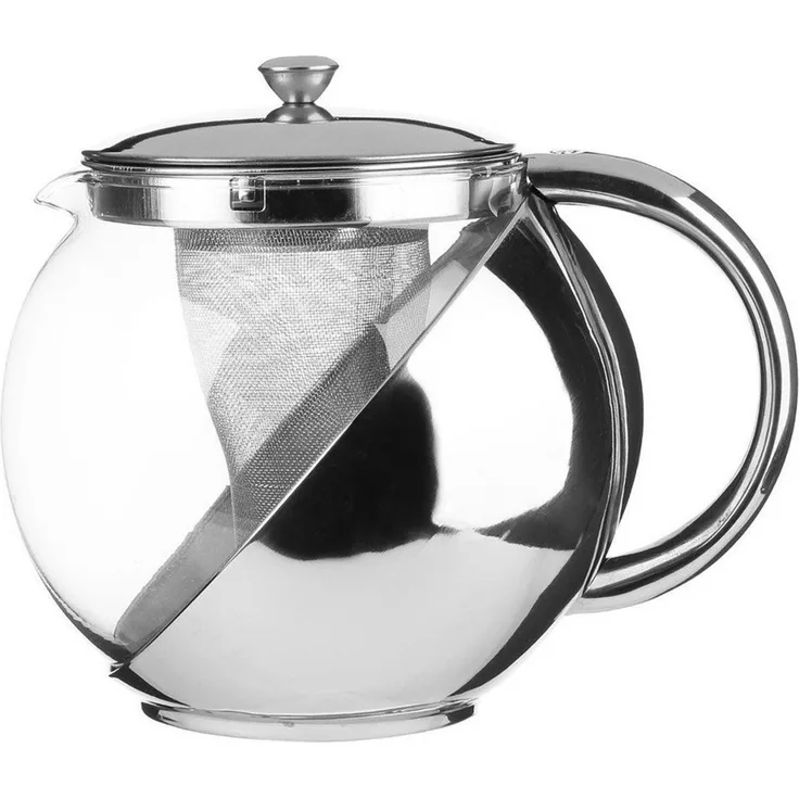 Tekanne mit Filtereinsatz 1100 ml - verchromt