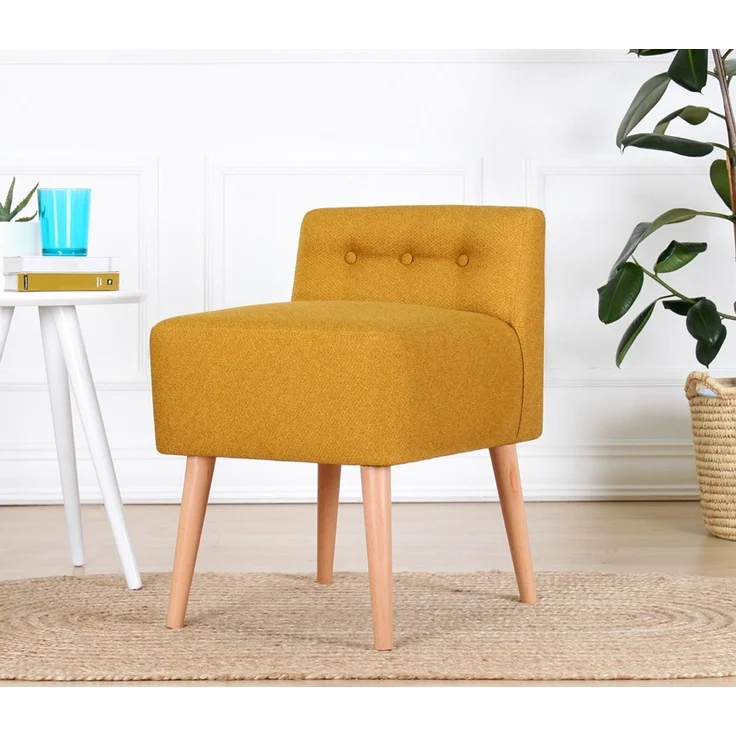 Hanah Home 'Moouv 9101 - Mustard' Pouffe, Senf, 43 x 43 cm – Bild 1