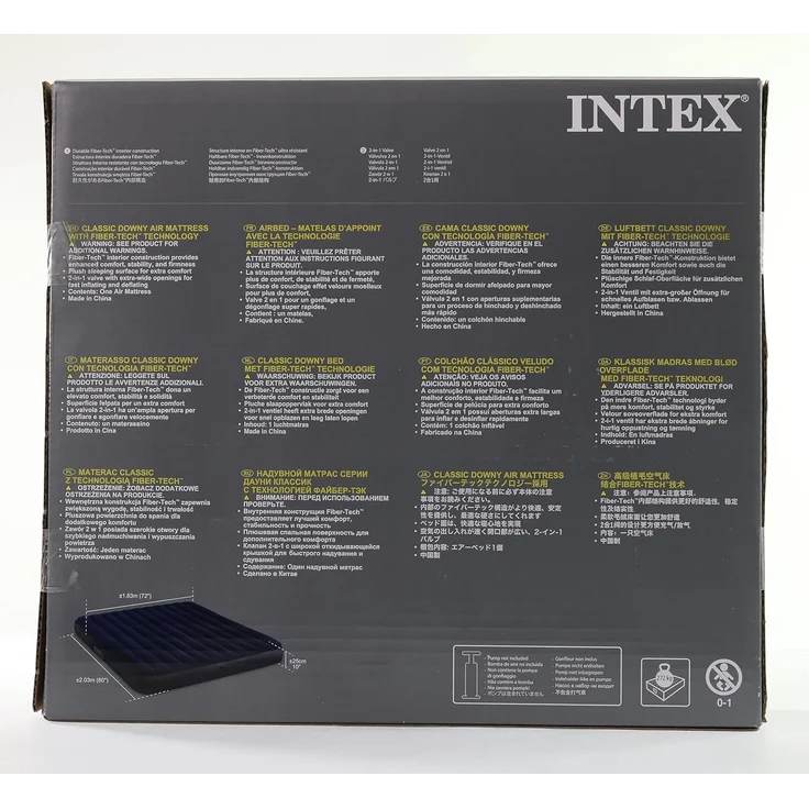 Intex 'Classic Downy' Luftbett, blau, 183 x 203 x 25 cm – Bild 12