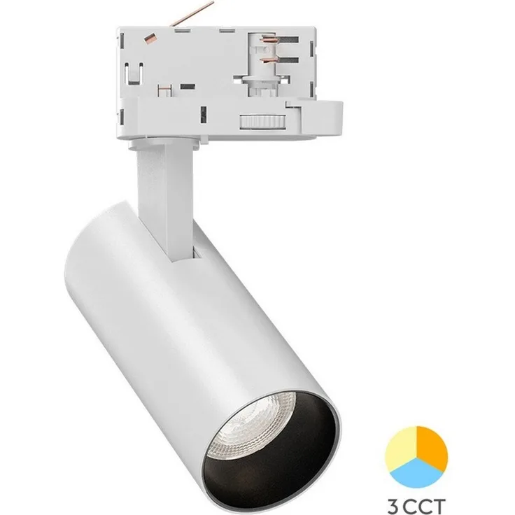 Braytron Schienensystem-Leuchten 3-Phasen LED-Schienenstrahler 15W mit 3-CCT Farbtemperatur, LED fest integriert, Neutralweiß, Kaltweiß, Warmweiß, Schwenkbar, Drehbar, 3CCT