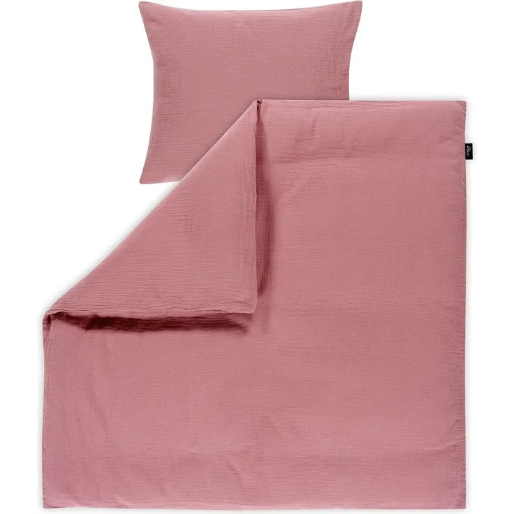 Alvi Bettwäsche Mull für Wiege / Stubenwagen mit Knopf fox glove berry 80x80 cm