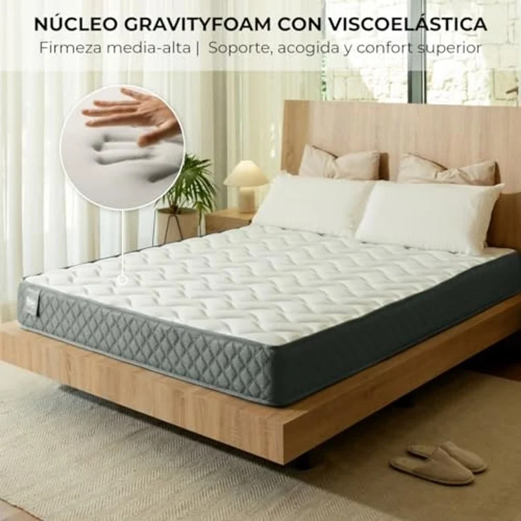 Don Raja Viskoelastische Matratze, Aloe Vera, mehrlagig, Memory-Schaum, Grau, 135x180 cm – Bild 2