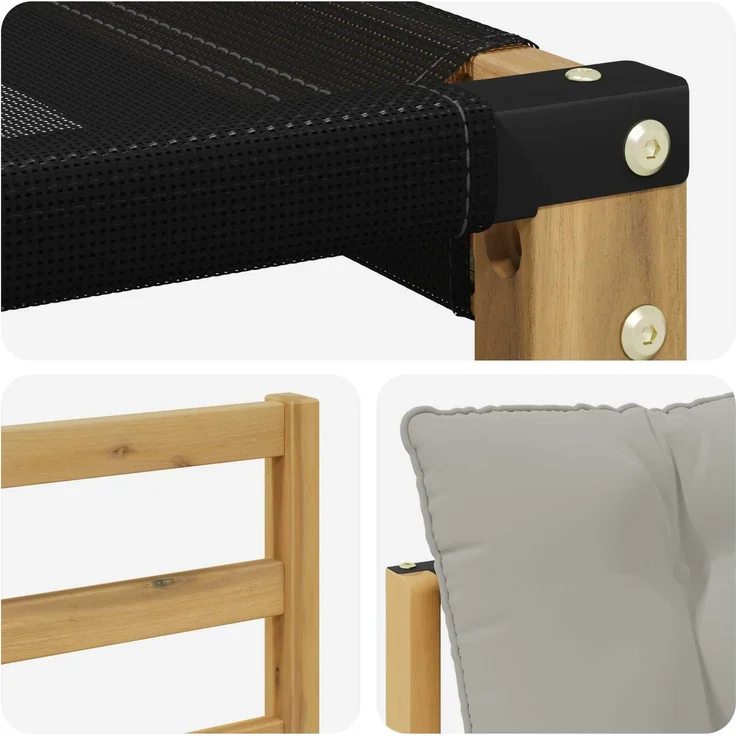 vidaXL Outdoor-Sofagarnitur 7 stk. 7-Sitzer Weiß und Hellgrau 3389825 – Bild 7