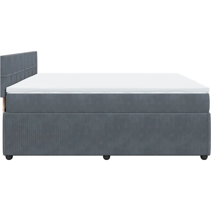 vidaXL Boxspringbett mit Matratze Dunkelgrau 180x200 cm Samt 3287807 – Bild 9