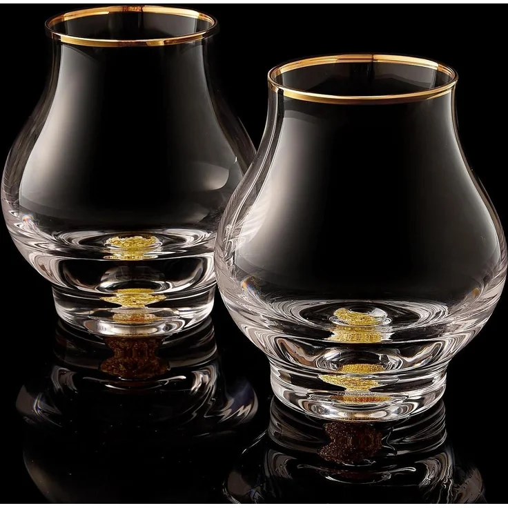 Whiskygläser 2er 205ml 24K Geschwungenes Schnapsglas 2 Pcs – Bild 1