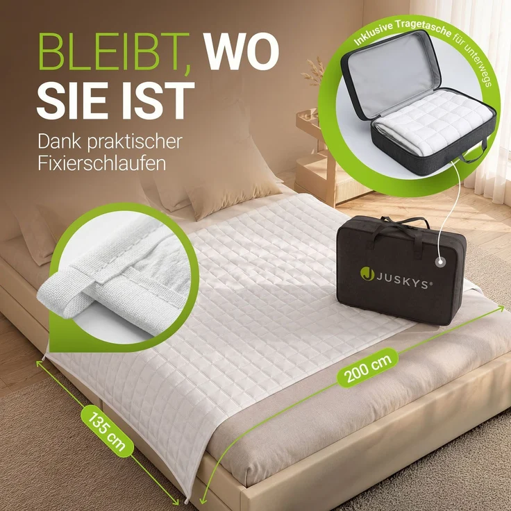 Juskys Gewichtsdecke 135x200 – weiß, beschwerte Schlafdecke mit Glasperlen, Baumwolle & Mikrofaser, entspannend & schlaffördernd bei Unruhe – 9 kg – Bild 7