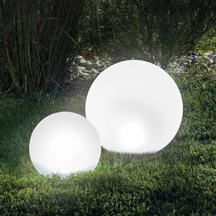 Esotec Solarkugeln für den Garten, 2er Set, multicolor, 20+30cm, 7 Leuchtfarben, Akku, winterfest, Solarleuchte, Kugelleuchte, 102613 – Bild 2