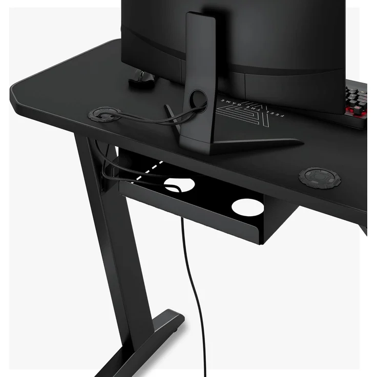 SENSE7 Schreibtisch Nomad Classic, Gaming Tisch 100x50, PC Tisch mit Kopfhörerhaken, Getränkehalter, Controller Halter, Gaming Computertisch mit Kohlefaseroberfläche, Ergonomischer Gaming Desk – Bild 11