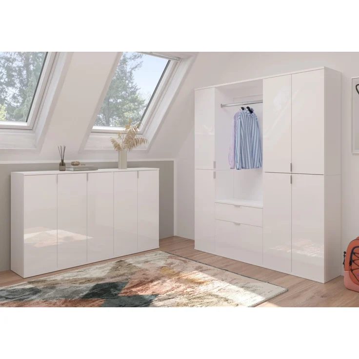 Kommode SystemX in weiß Hochglanz 30 x 99 cm – Bild 5