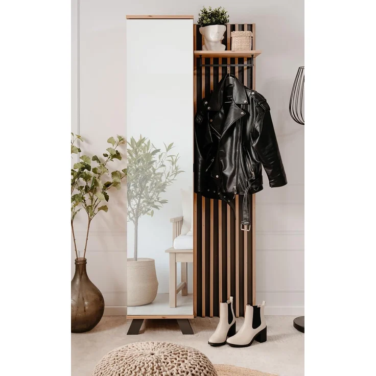 Kompaktgarderobe Madem in Artisan Eiche und Anthrazit 80 x 190 cm – Bild 6