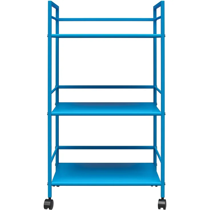 DHP Furniture NG Cache Rollwagen, Blau, Mobiler Servierwagen aus Metall für Grill, Küche oder Bar (BxTxH) 43 x 29 x 77 cm