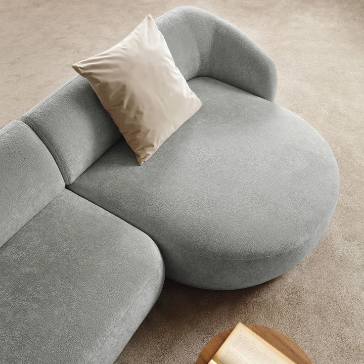 Selsey 'Bommo' Ecksofa rechts L-Form, Chenille Grau, 288 cm – Bild 2