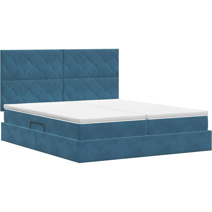 vidaXL Aufbewahrungsbett mit Kopfteil Dunkelblau 180 x 200 cm Samt 3459841 – Bild 8