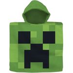 Minecraft - Badeponcho - grün/schwarz - ca. 60 x 120 cm