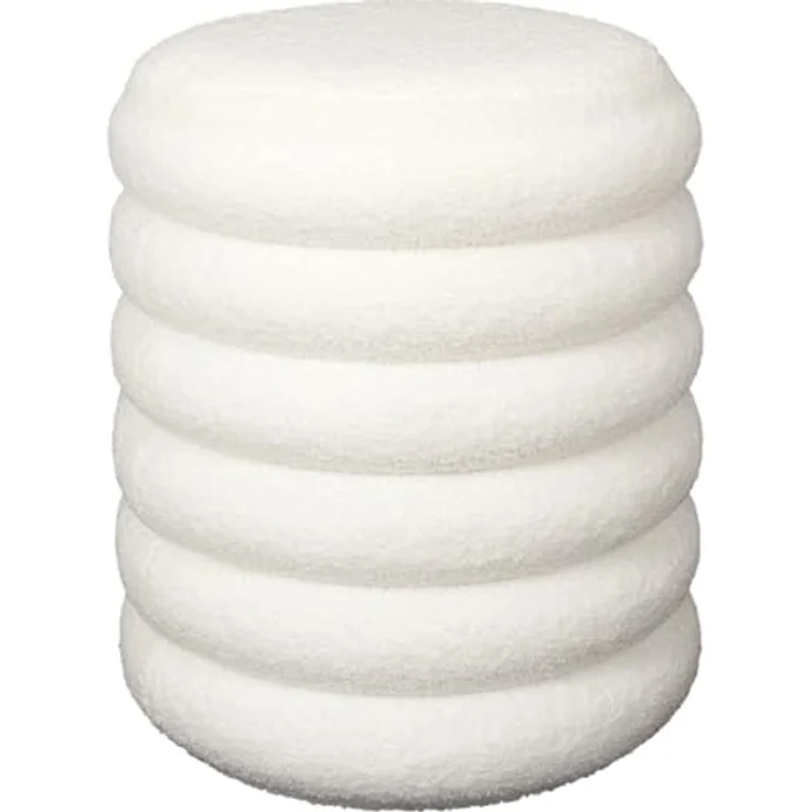 HOME DECO FACTORY, HD7623, Bouclette Freya Aufbewahrungs-Pouf, Natural Crush, Möbel, Sitz, Pouf und Bodenkissen, 37 x 43,5 x 37 cm, Sitzhöhe 43,5 cm, Weiß – Bild 2