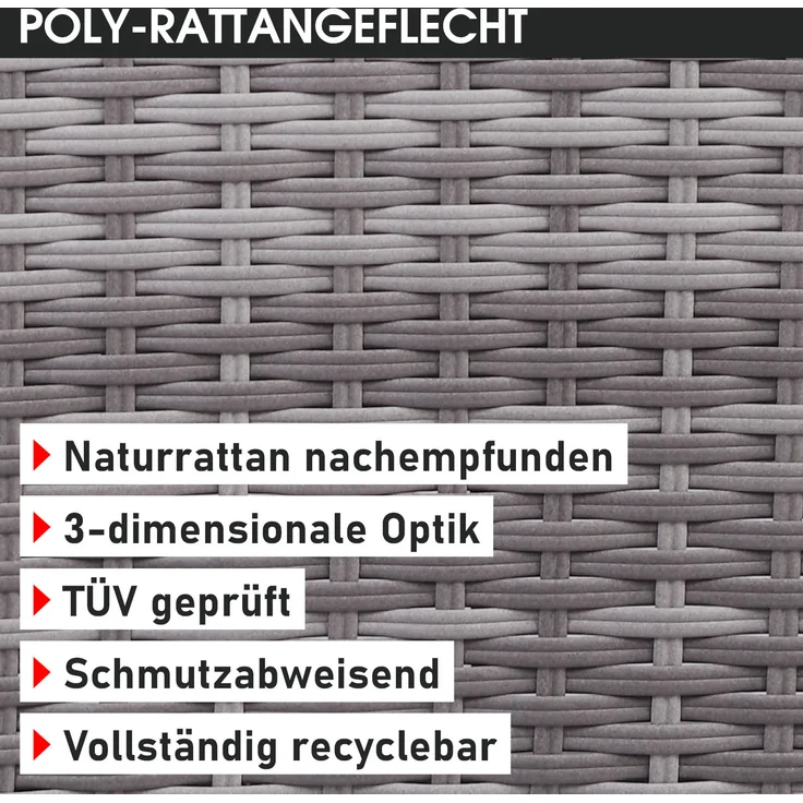 BRAST Gartenmöbel Set Family Grau/Anthrazit bis zu 11 Personen inkl. extra Dicke Kissen Outdoor Loungemöbel Sitzgruppe Essgruppe Garnitur – Bild 10