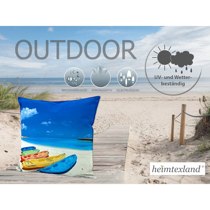 heimtexland Â® Outdoorkissen Lotus Effekt 45x45 Garten Dekokissen Wasserabweisend Outdoor Lounge Deko Kissen Typ742 SÃ¼dsee Kajak – Bild 3