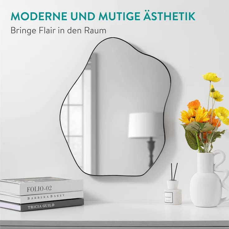 Navaris Wandspiegel Deko Wand Spiegel asymmetrisch - 55 x 43,5cm - Wandspiegel modern (1-St) – Bild 2