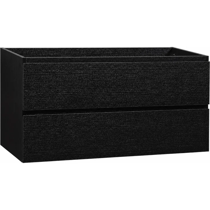 Waschbeckenunterschrank Angela 100cm - Schwarz Holz - Unterschrank Badmöbelset – Bild 1